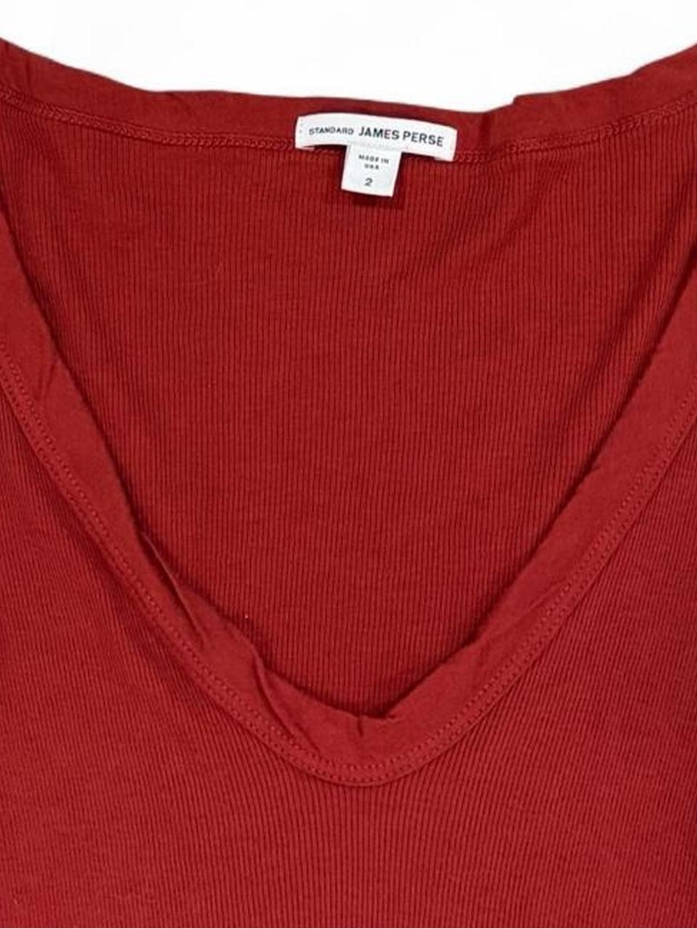 Y2K vintage James Perse ribbed deep v neck long sleeve shirt